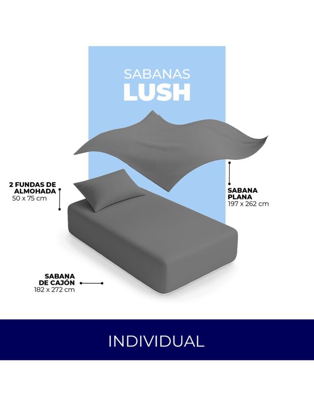 Juego de S&aacute;banas Lush Spring Air 300 Hilos 100%... image number null