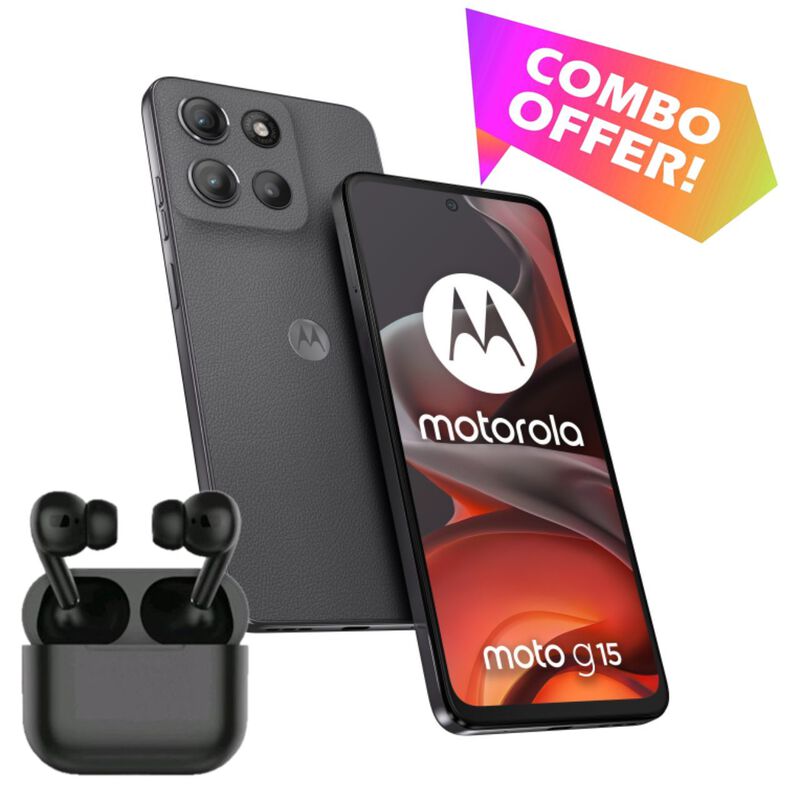 Combo Moto G15 Dual 256GB/4RAM Gris M&aacute;s Aud&iacute;fon... image number null