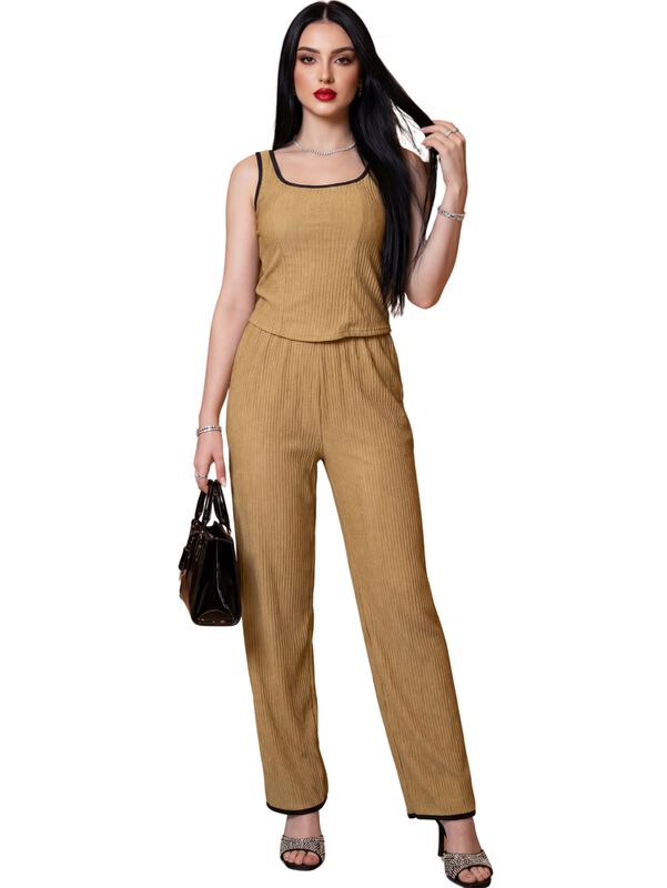 Conjunto Casual 2 Piezas, Blusa Sin Mangas Y Pa... image number null