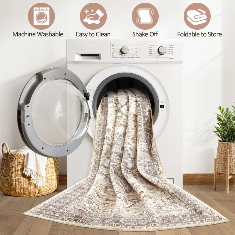 Alfombra Loongrug 152 cm Beige Marr&oacute;n Vintage B... image number null