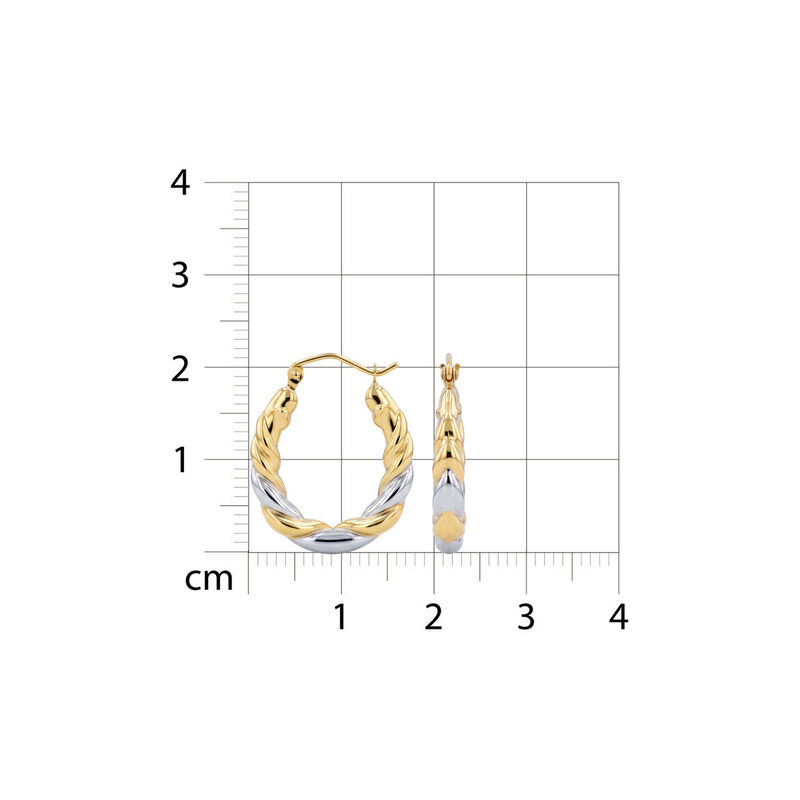 Arracadas De Oro Amarillo Y Blanco 14k (21.5 Mm... image number null
