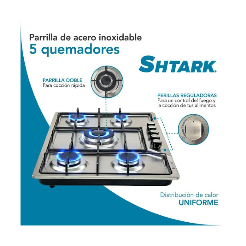 Parrilla 5 Quemadores De Acero Inoxidable Shtpg... image number null