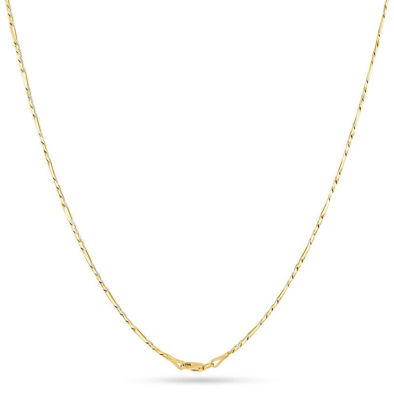 Cadena De Oro Amarillo Con Platinado 14K 3X1 (5... image number null