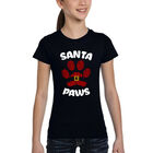 Camiseta Word Art Para Ni&ntilde;a - Santa Paws - Negro