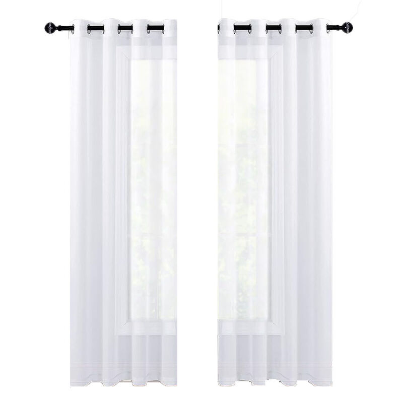 Cortinas Transl&uacute;cidas 2 Paneles 140x220 cm Colo... image number null