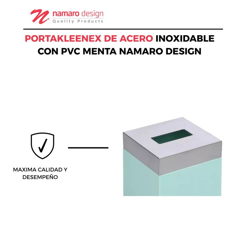 Portakleenex De Acero Inoxidable Con PVC Menta ... image number null