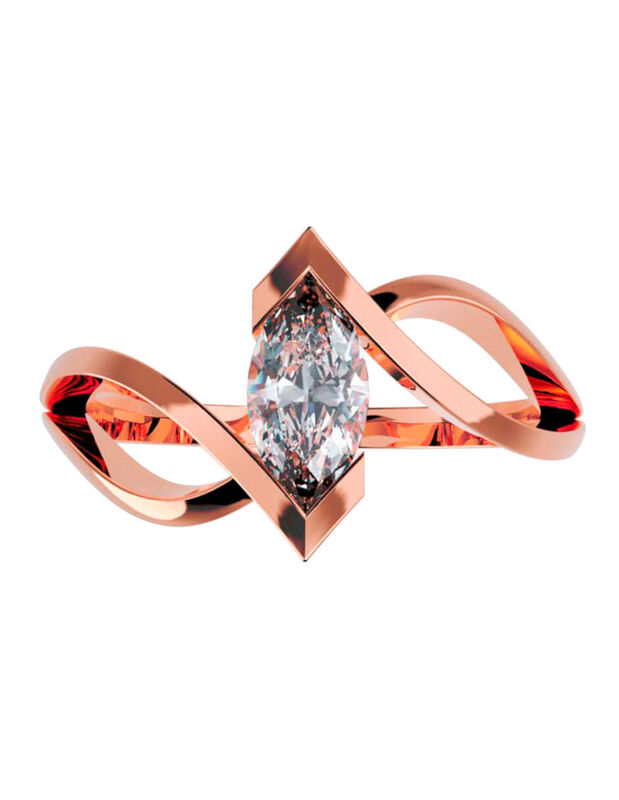 Anillo de Compromiso en Oro de 14K con Circonia... image number null