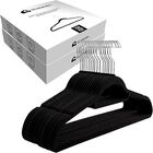 Ganchos de Terciopelo Negro para Ropa (50 piezas), Bluelander