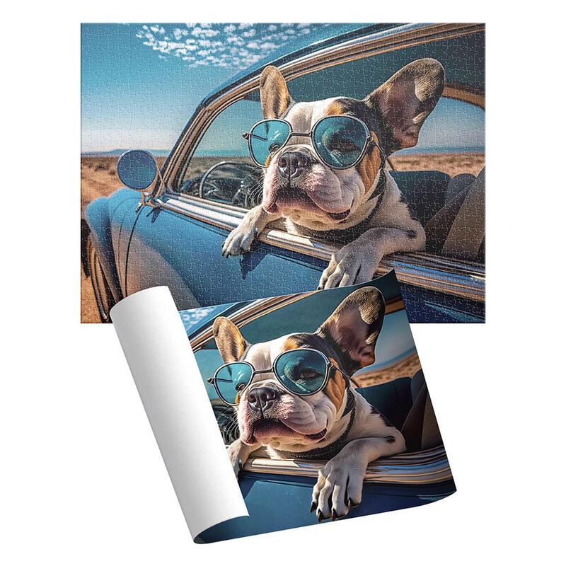 Rompecabezas de Perro Paseando en Coche 1000 Pi... image number null