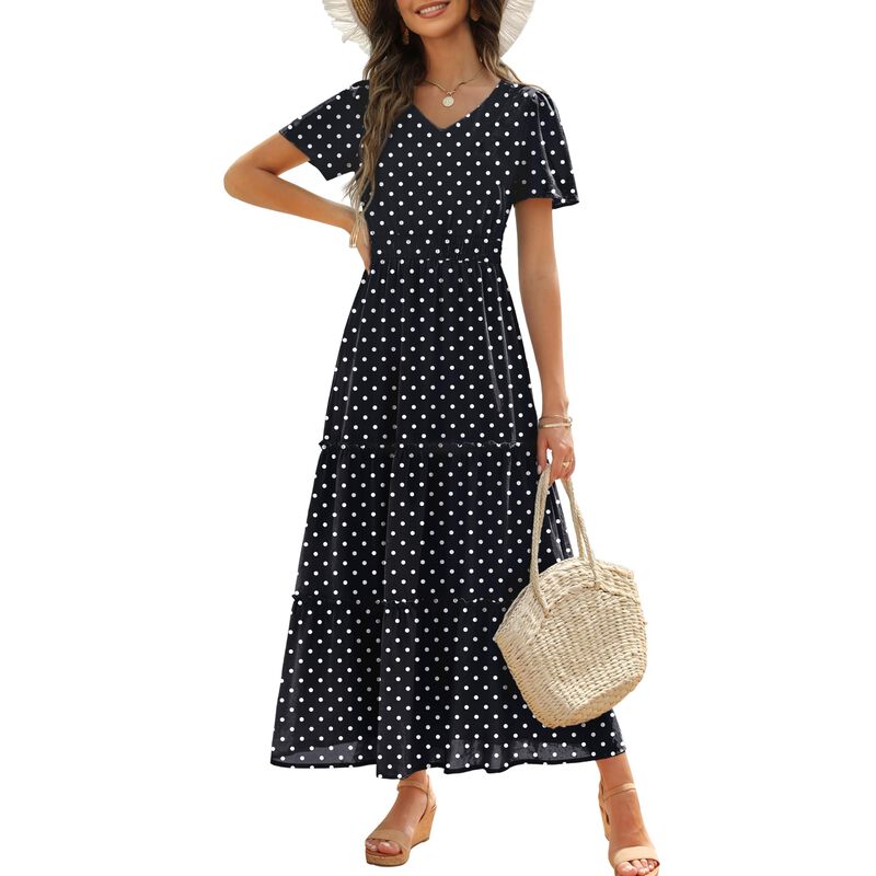 Vestido Zattcas Maxi Floral Manga Corta con Lun... image number null