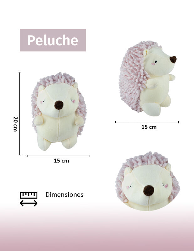 Peluche De Puercoespin Suave Con Puas De Colore... image number null