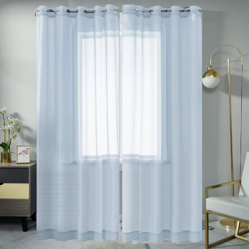 Cortinas Transl&uacute;cidas 2 Paneles 140x220 cm Colo... image number null