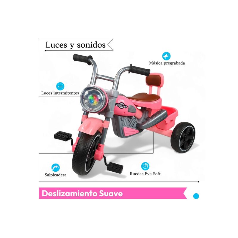 Triciclo Infantil Con Luces, Sonido Y Canastill... image number null