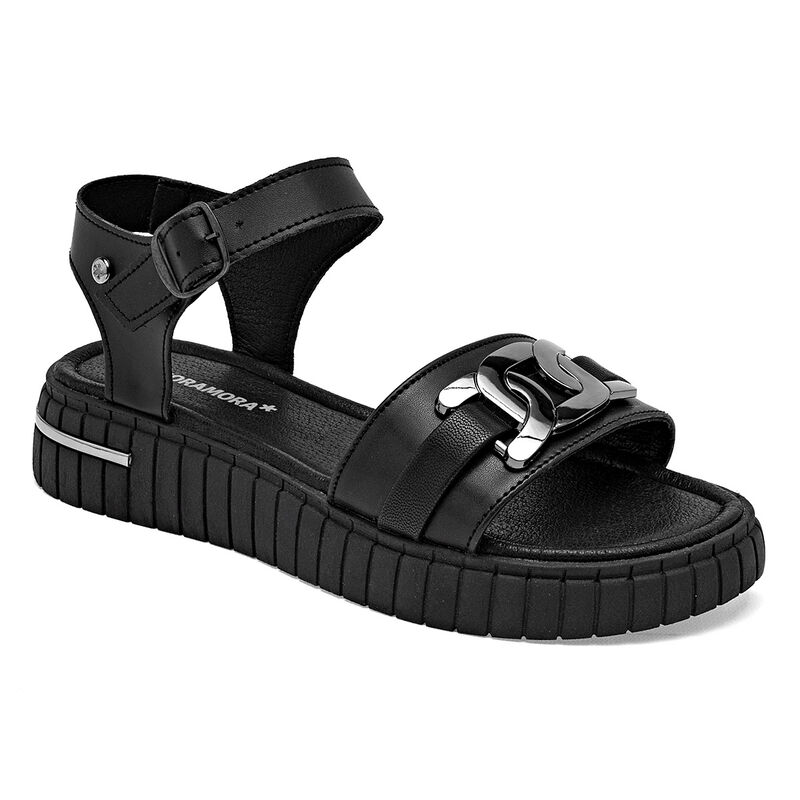 Moramora sandalia piso para mujer negro cod 140... image number null
