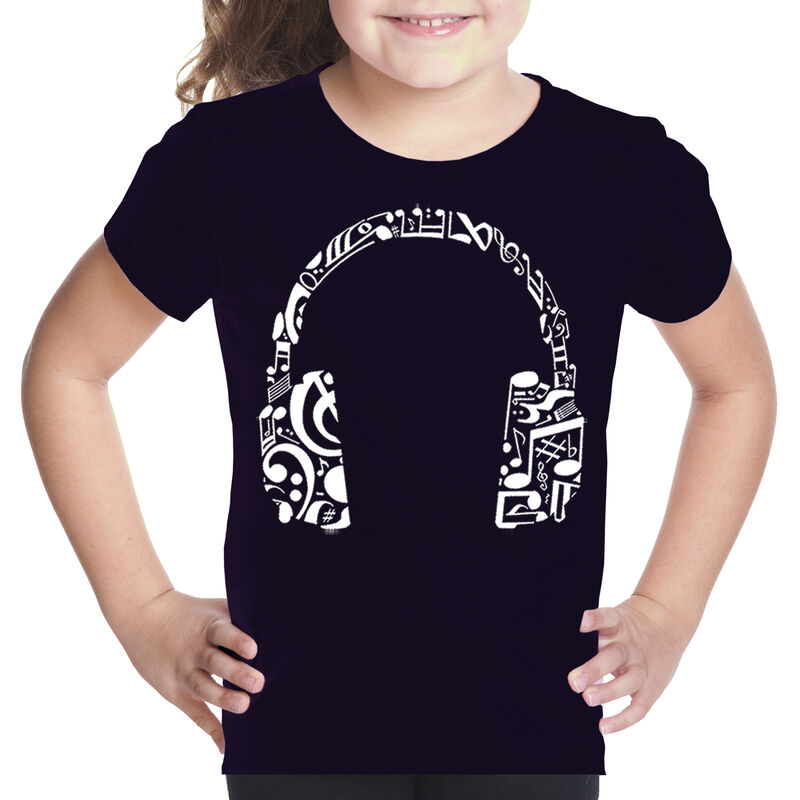 Camiseta Word Art Para Ni&ntilde;a - Aud&iacute;fonos Con Not... image number null