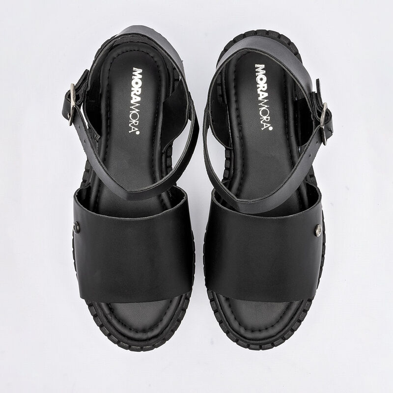 Moramora Sandalia para mujer negro BAJA image number null