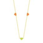 COLLAR AMARE CADENA CHAPADA EN ORO Y CHARMS VERDE LIMÓN Y NARANJA