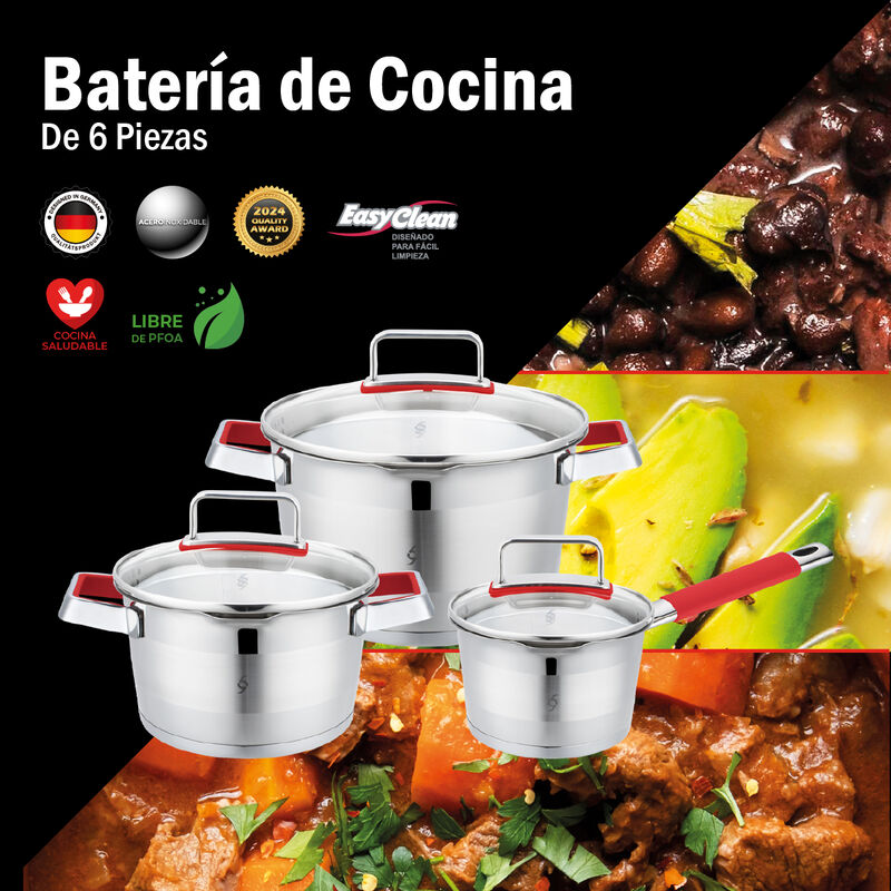 Bogner Bater&iacute;a De Cocina Acero Inoxidable 6 Pie... image number null