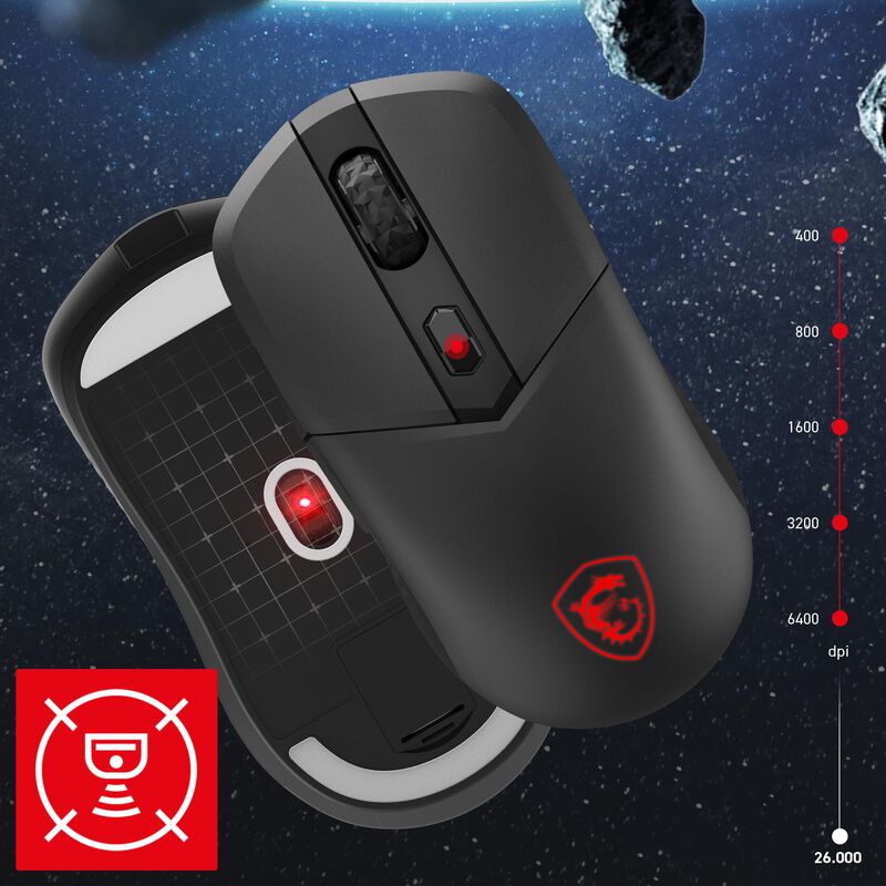 Rat&oacute;n Gaming MSI Versa 300 W 8K DPI RGB image number null