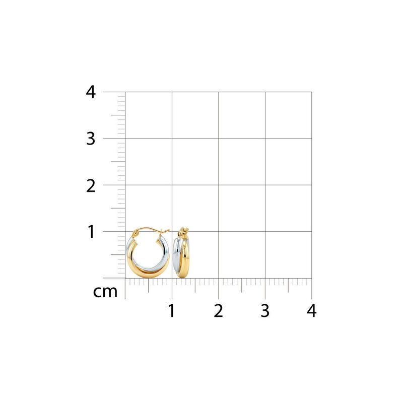 Arracadas De Oro Amarillo Y Blanco 14k (10 Mm A... image number null