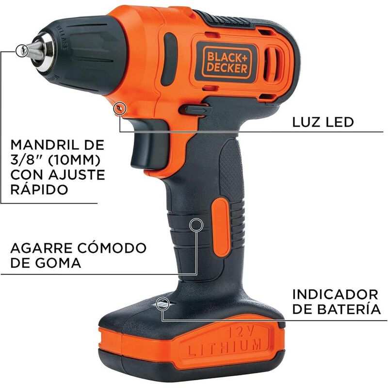 Atornillador Inal&aacute;mbrico Black mas Decker 12V C... image number null