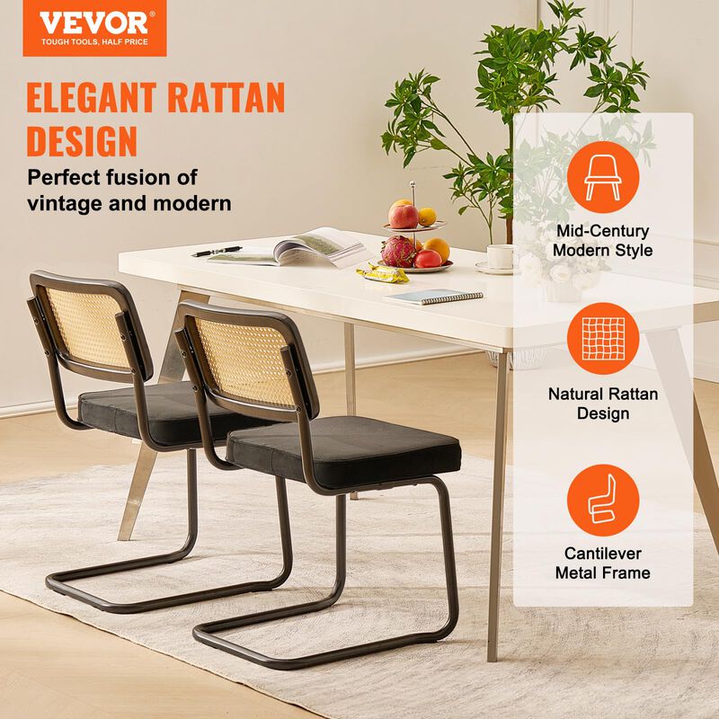 Juego De Sillas De Comedor Vevor Rattan Mid Cen... image number null