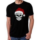 Camiseta Mezcla Premium Word Art Para Hombre - Calavera de Santa - Negro
