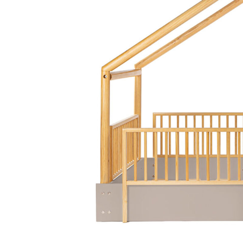 Cama Chalet Montessori de Madera con Barandales... image number null