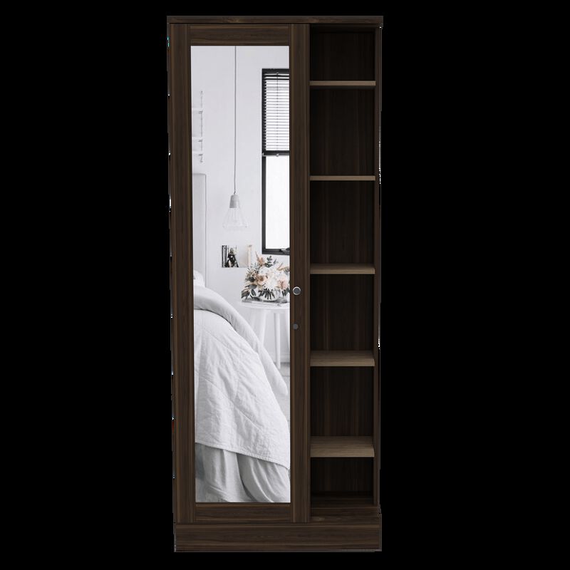 Closet Lara Con Espejo Caoba Virtual Muebles image number null