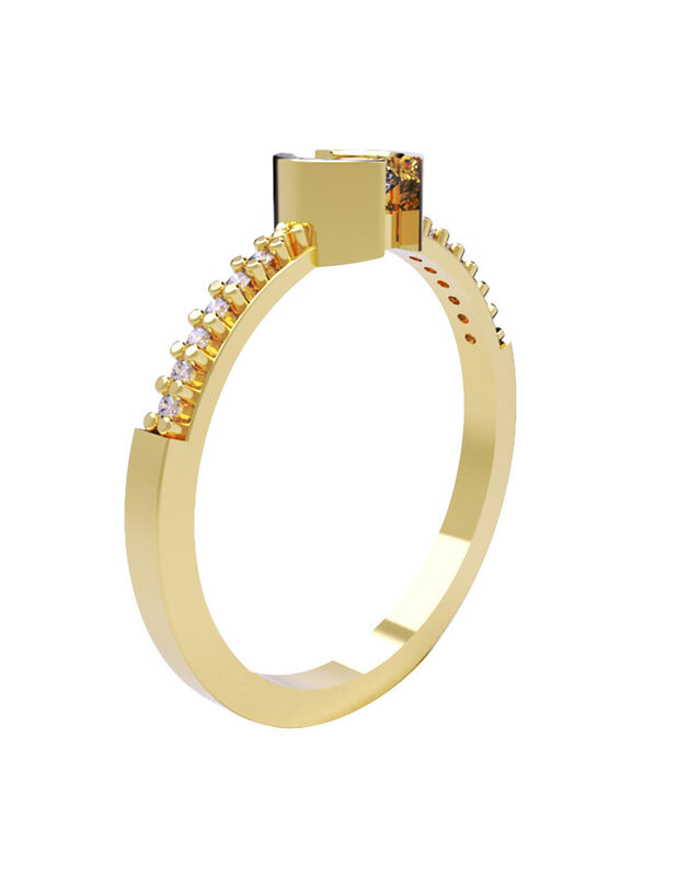 Anillo de Compromiso en Oro de 14K con Circonia... image number null