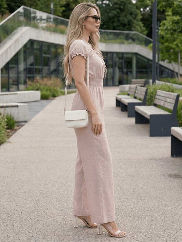 Jumpsuit Largo Fluido Malabis Ves-1044 Coral Te... image number null