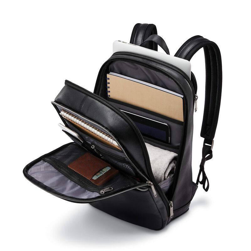 Mochila Samsonite Classic Leather Slim Negra Pa... image number null