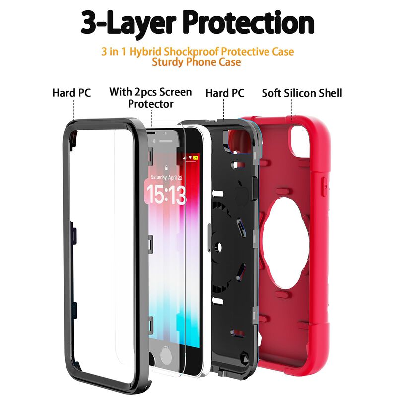 Funda KCJ para iPhone 4.7" con Soporte Giratori... image number null