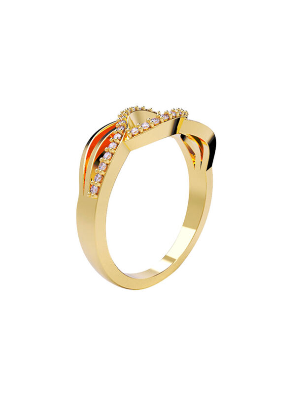 Anillo de Compromiso en Oro Amarillo 10K con Ci... image number null