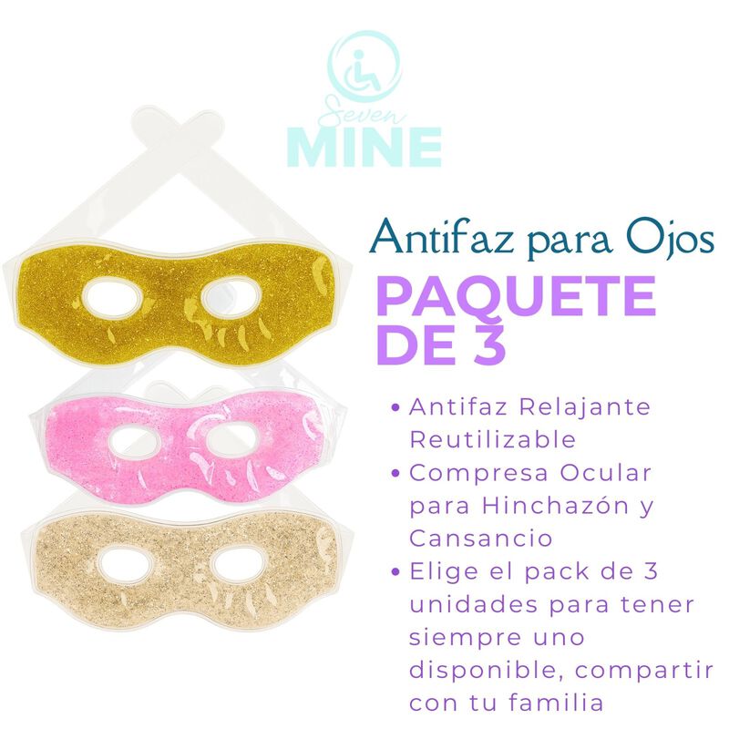 Antifaz de Gel Terapia Fr&iacute;o y Calor Dise&ntilde;o Glit... image number null