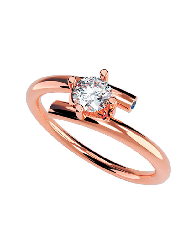 Anillo de Compromiso de 14K con Diamante de Lab... image number null