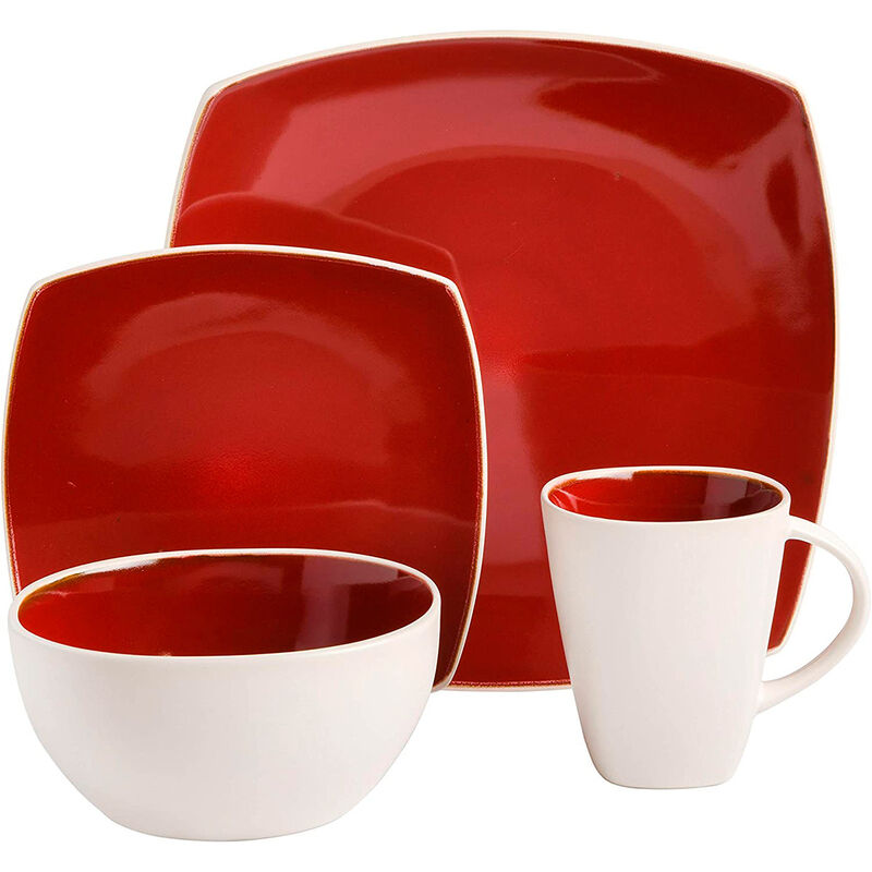 Vajilla Moderna Rojo/Blanco para 10 Personas 40... image number null