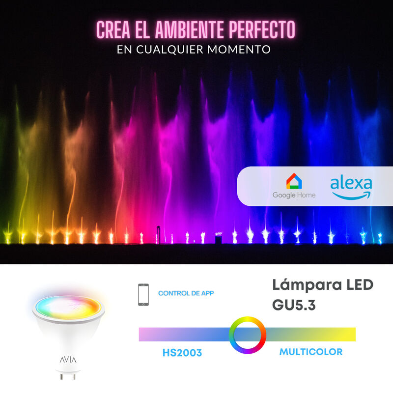 Pack 5 piezas Foco Led Dicroico Gu5.3 Inteligen... image number null