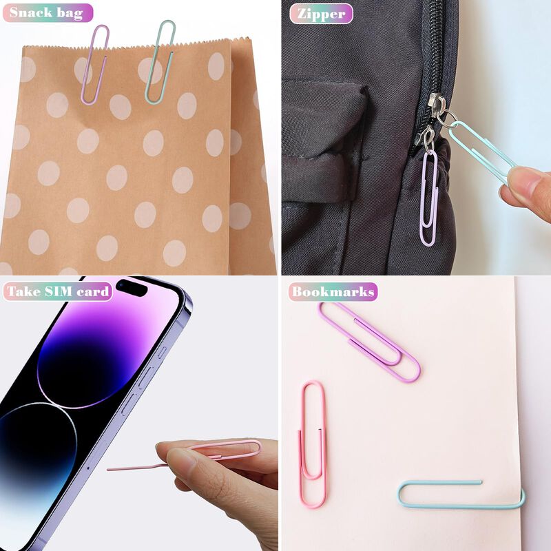 Clips De Papel Jumbo Nustartain Color Pastel Ma... image number null