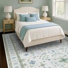 Alfombra Hazo Haus 7x9 Crema Boho Floral Lavable