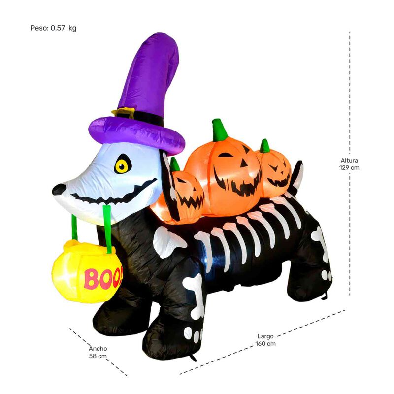 Inflable Halloween Perro Salchicha Embrujado Le... image number null