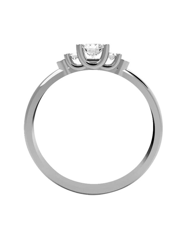 Anillo de Compromiso en Oro Blanco 10K con Circ... image number null