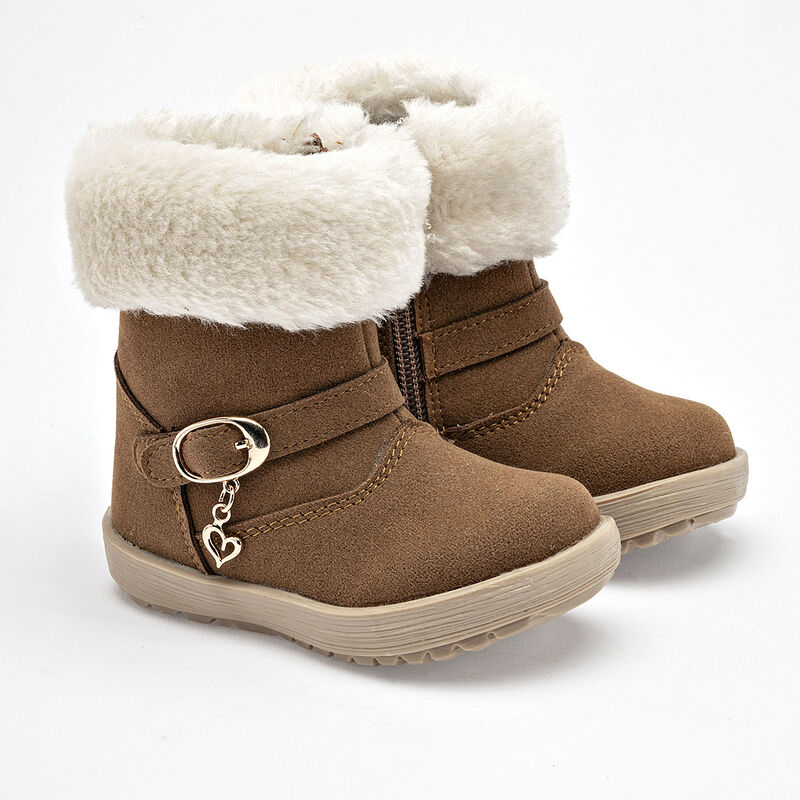 Yondeer Botitas para beb&eacute; ni&ntilde;a. Camel blanco image number null