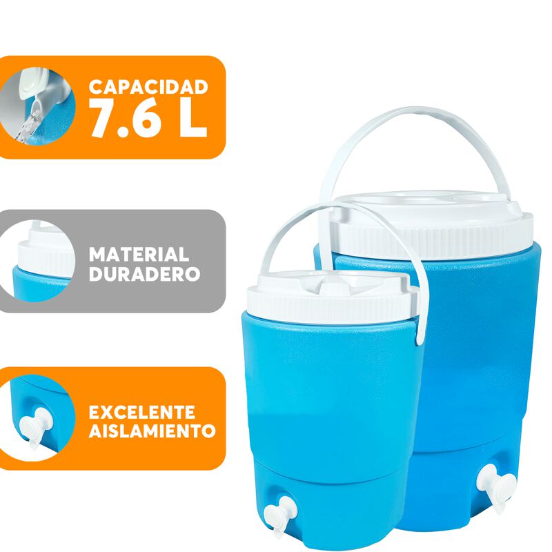 Combo Hieleras 48QT + Termo 2 Galones Azul image number null