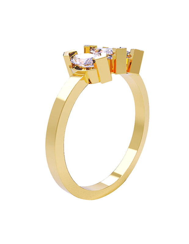 Anillo de Compromiso en Oro Amarillo 14K con Ci... image number null