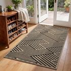 Alfombra Qicaijia 91 cm X 150 cm Marr&oacute;n Antideslizante Para Interior Y Exterior