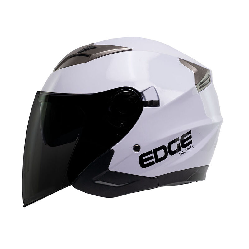 Casco Para Moto Edge Jaguar S&oacute;lido Blanco Certi... image number null