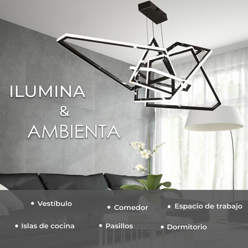 Lámpara Colgante Led Formas Iluminacion Moderna... image number null