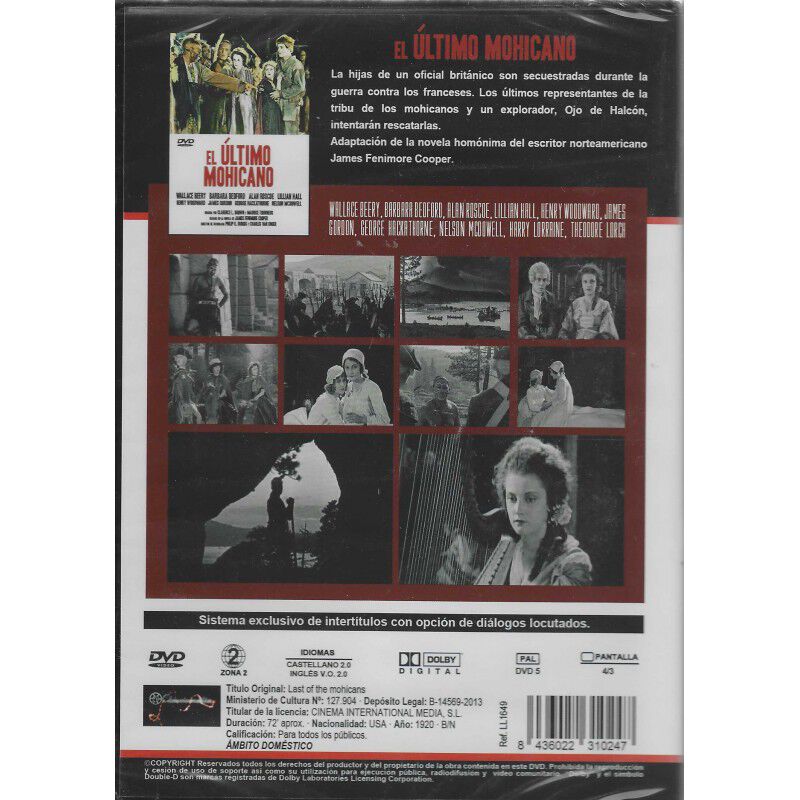 El &Uacute;ltimo Mohicano (colecci&oacute;n Cine Mudo) [dvd] ... image number null