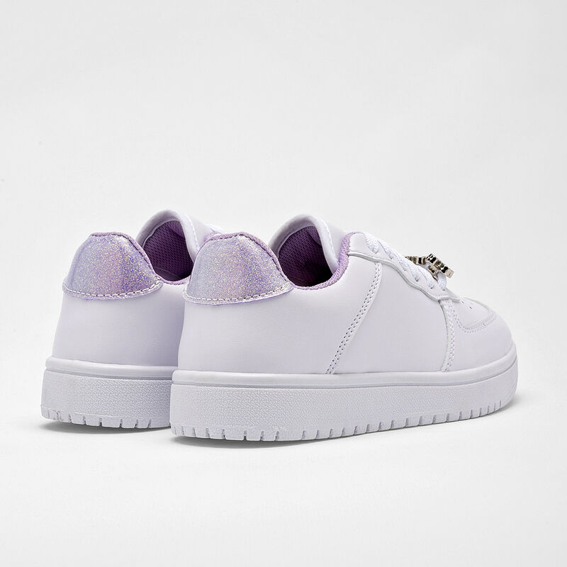 Leds Tenis urbano para ni&ntilde;a blanco lila image number null